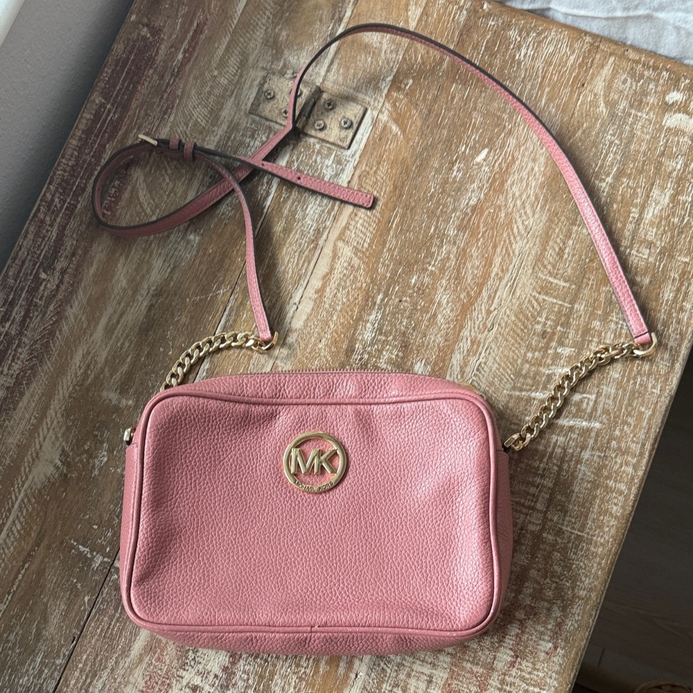 Michael Kors Rose Crossbody Bag with Gold Accents